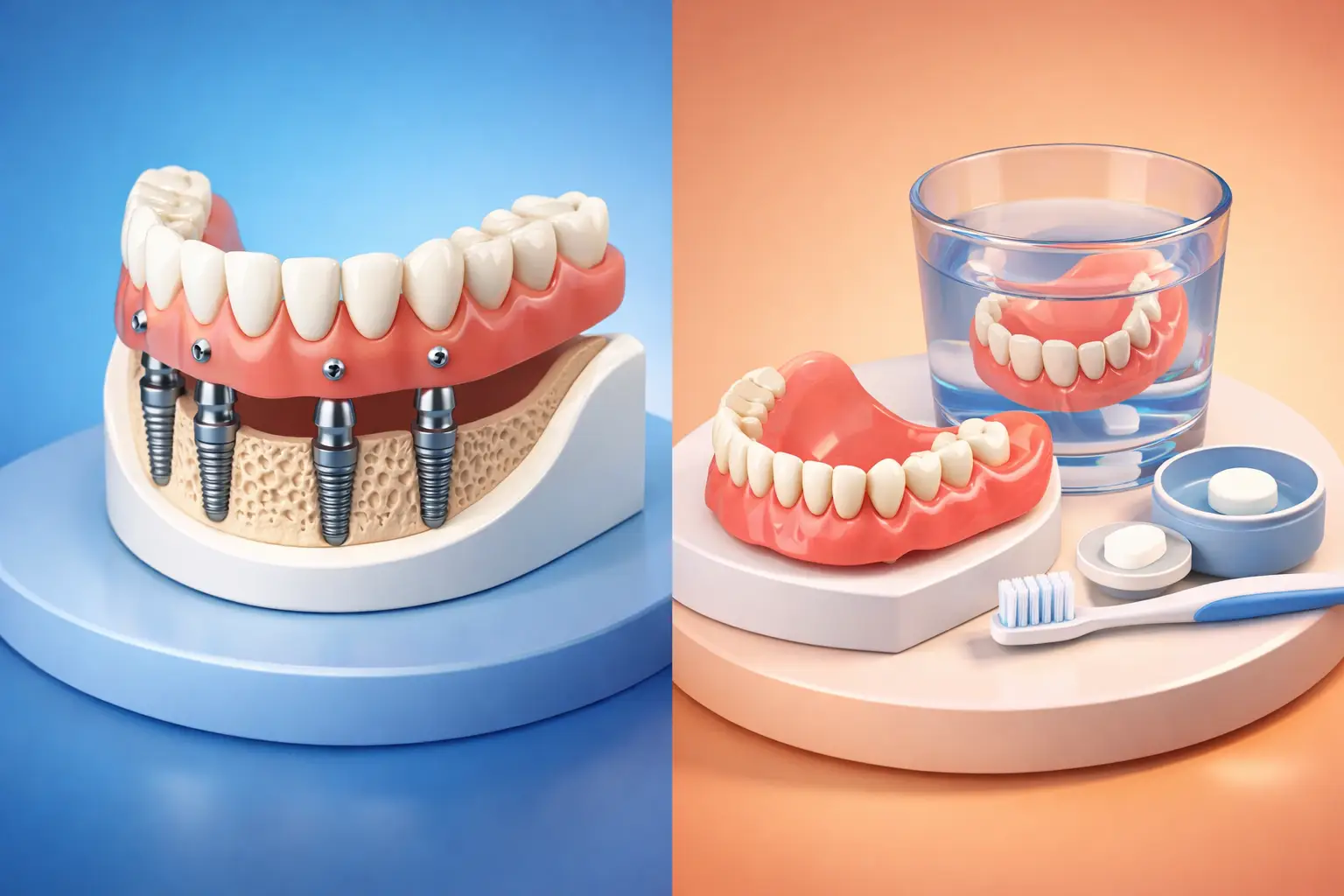All on 4 vs Dentures: What Changes Most?