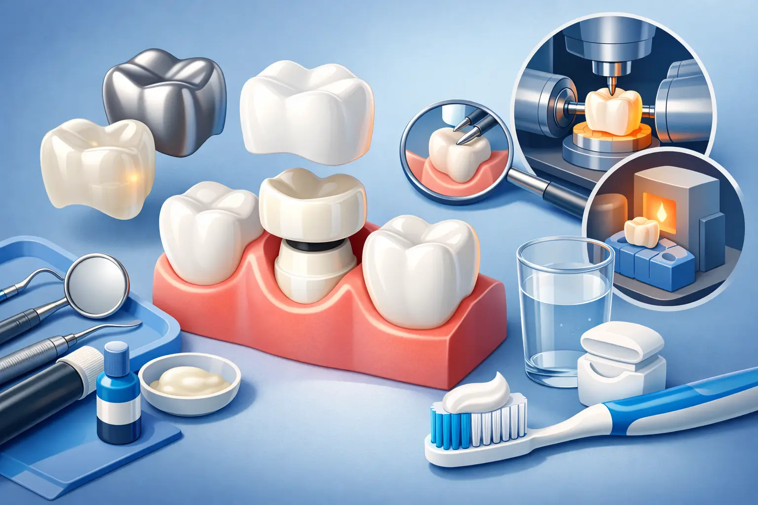 Dental Crowns: Materials, Process and Aftercare