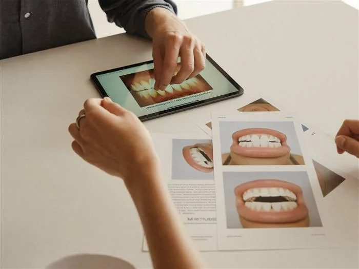 Tandheelkundig team beoordeelt een virtueel consult